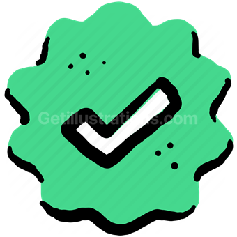 checkmark, approve, verify, verified, sticker, badge